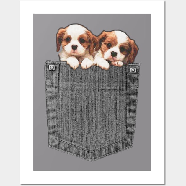 Pocket Dog, Spaniel, puppies Wall Art by Prismatic